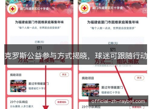 克罗斯公益参与方式揭晓，球迷可跟随行动